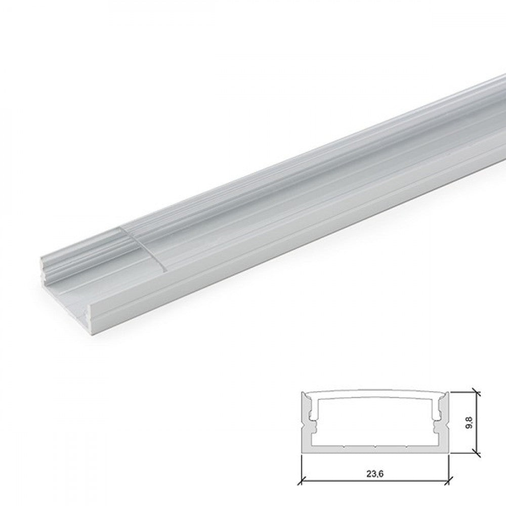 Profilo Alluminio Per Striscia LED Doppio - Diffusore Profilo Alluminio Per Striscia LED Doppio - Diffusore