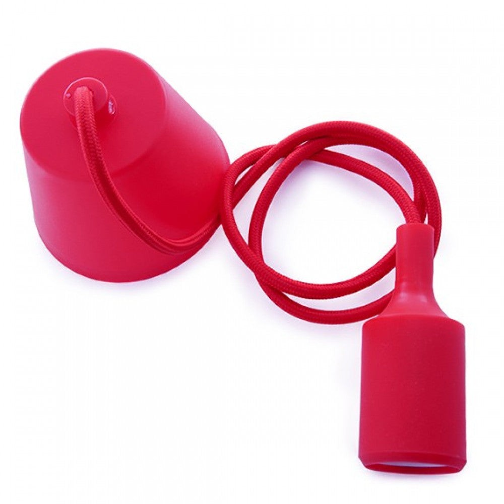 Portalampada E27 Cavo - Rosetta - Colore Rosso Portalampada E27 Cavo - Rosetta - Colore Rosso