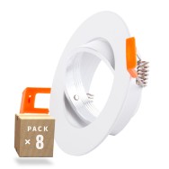 Pacchetto 8 Faretto Riflettore Downlight Inclinabile Circolare