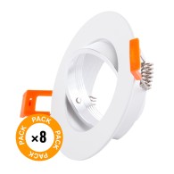 Pacchetto 8 Faretto Riflettore Downlight Inclinabile Circolare