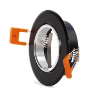 Faretto Riflettore Downlight Circolare GU10 Ø84Mm - Nero