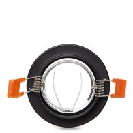Faretto Riflettore Downlight Circolare GU10 Ø84Mm - Nero