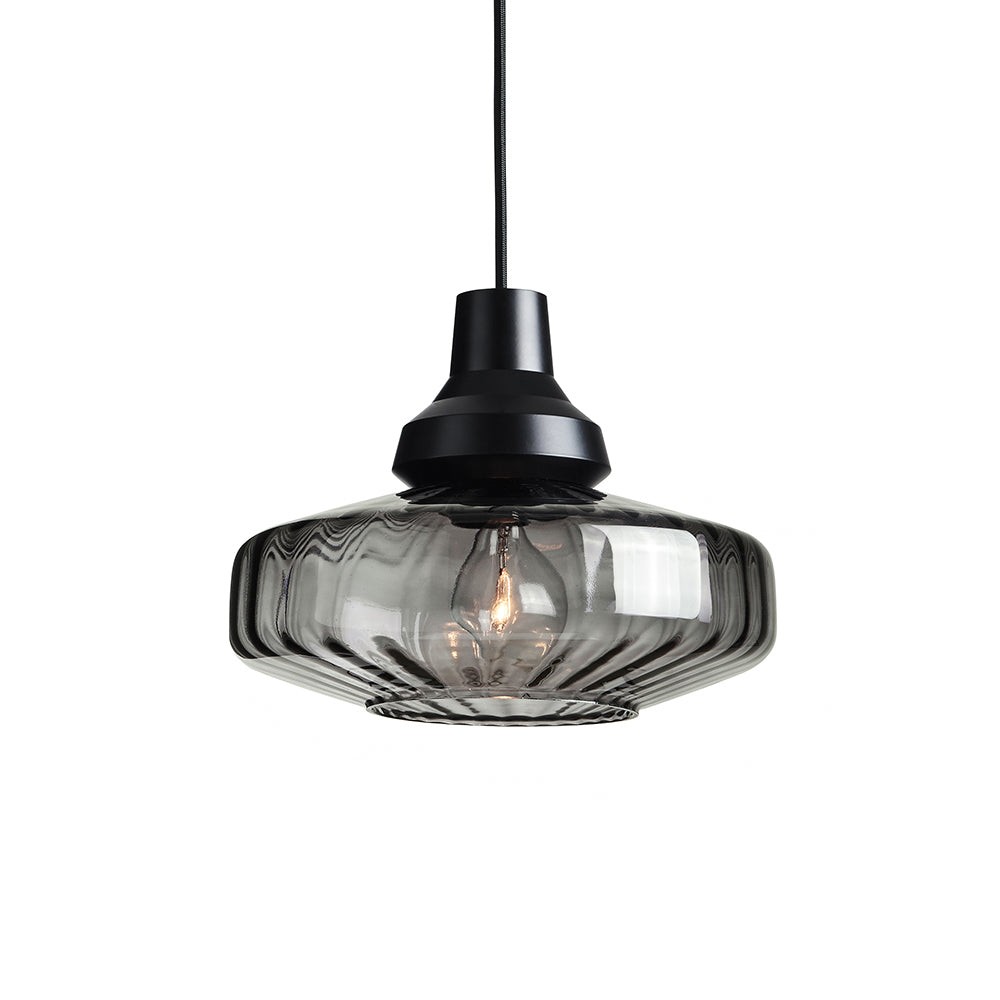 Lampada A Sospensione "New Wave Optic Smoke" E27 Senza Lampadina Lampada A Sospensione "New Wave Optic Smoke" E27 Senza Lampadina