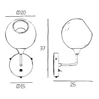 Luce A Muro "Ballroom Amber" Ø370mm E27 Senza Lampadina