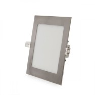 Pannello LED quadrato in nichel satinato 12W 1200Lm 2700ºK