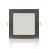 Pannello LED quadrato in nichel satinato 12W 1200Lm 2700ºK