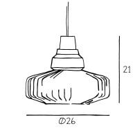 Lampada A Sospensione "New Wave Optic Clear" E27 Senza Lampadina