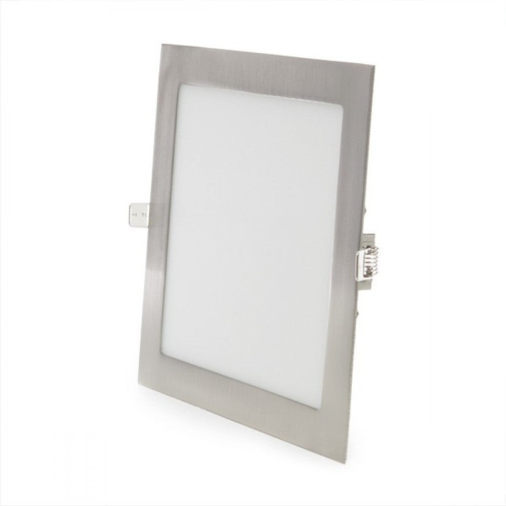 Pannello LED quadrato in nichel satinato 18W 1800Lm 2700ºK