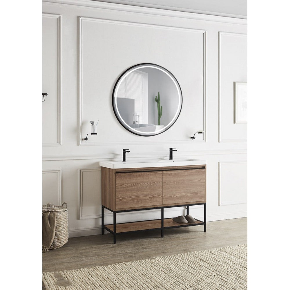 Specchio da Bagno Illuminato "Germany" Ø90Cm Bianco Specchio da Bagno Illuminato "Germany" Ø90Cm Bianco