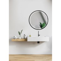 Specchio da Bagno Illuminato "Germany" Ø90Cm Bianco