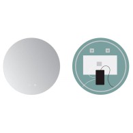 Specchio da Bagno Illuminato "Lisboa" Ø80Cm Bianco Freddo