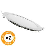 Confezione da 2 pannelli LED 18W 1800Lm 4200ºK Circolari 40.