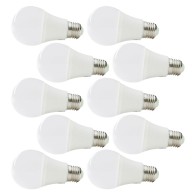 Confezione da 10 Lampade LED Sferiche Alluminio/PC E27 9W 810Lm