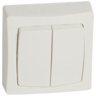 LEGRAND-Interruttore doppio - Oteo - 10A - Monoblocco - Bianco