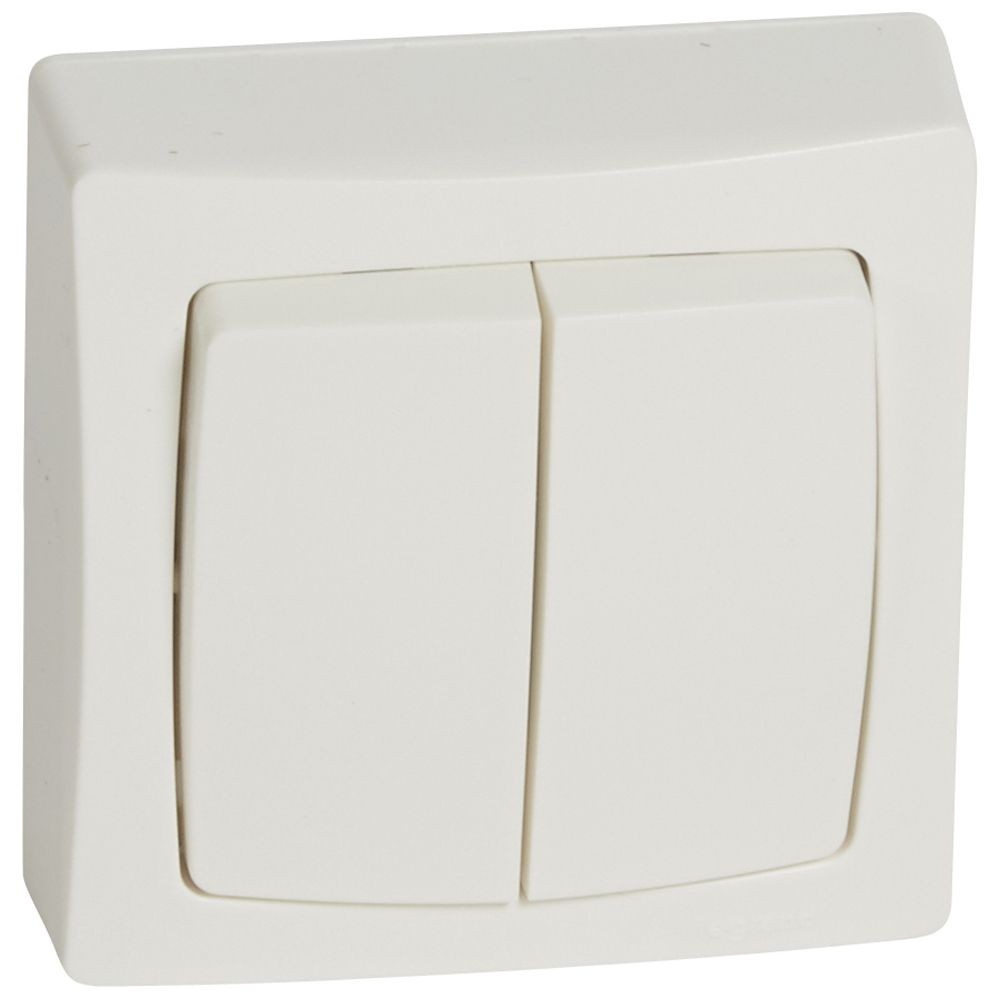 LEGRAND-Interruttore doppio - Oteo - 10A - Monoblocco - Bianco LEGRAND-Interruttore doppio - Oteo - 10A - Monoblocco - Bianco