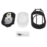 Lampada da parete da giardino E27 IP44 nera senza lampadina