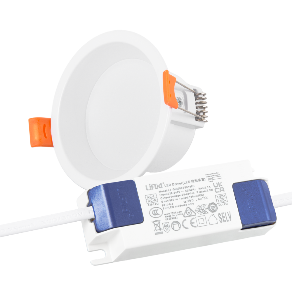 Faretto LED Downlight 7W 140Lm/W Driver LIFUD Flicker Free Faretto LED Downlight 7W 140Lm/W Driver LIFUD Flicker Free