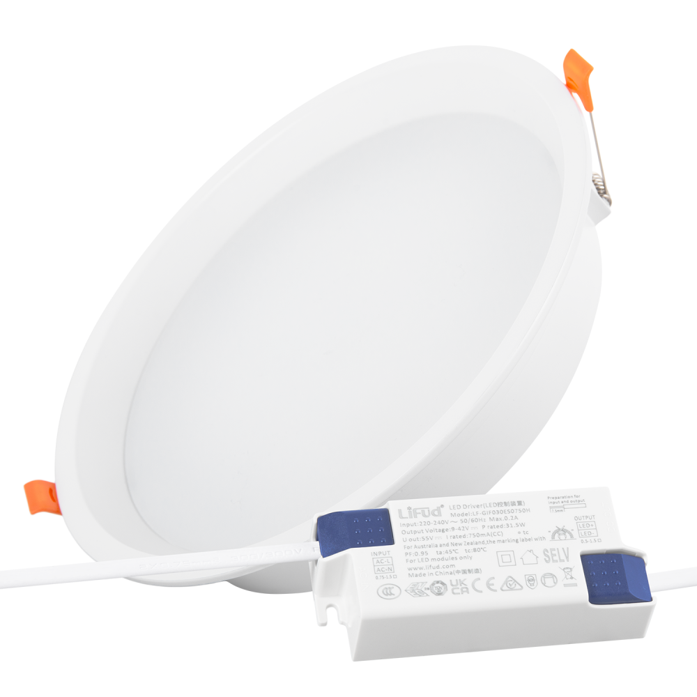 Faretto LED Downlight 32W 140Lm/W Driver LIFUD Flicker Free