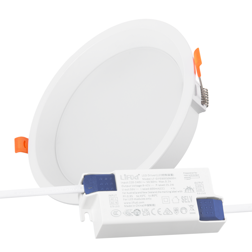 Faretto LED Downlight 24W 140Lm/W Driver LIFUD Flicker Free Faretto LED Downlight 24W 140Lm/W Driver LIFUD Flicker Free