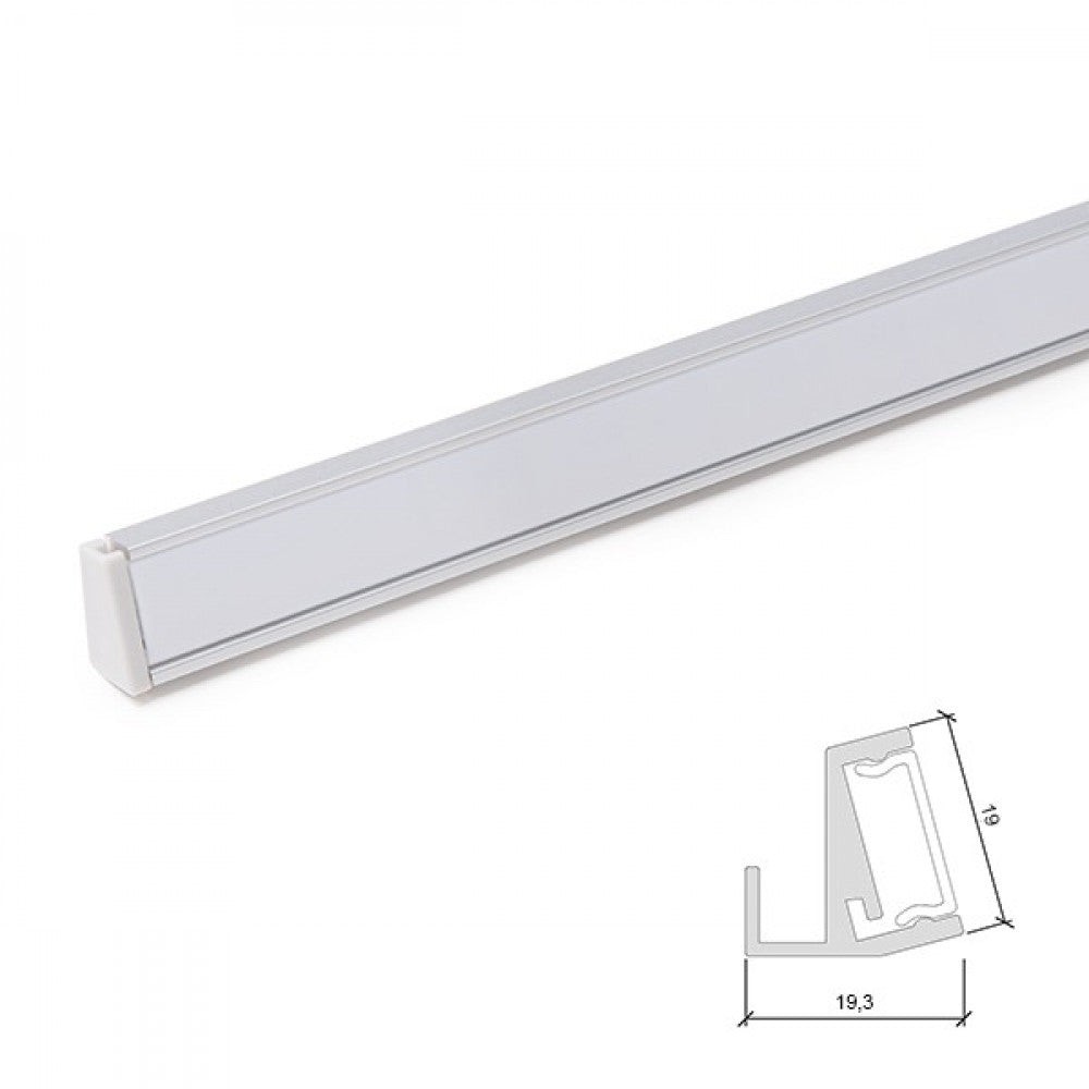 Profilo Alluminio Per Striscia LED Ripiani Bicchiere 6Mm x 1M