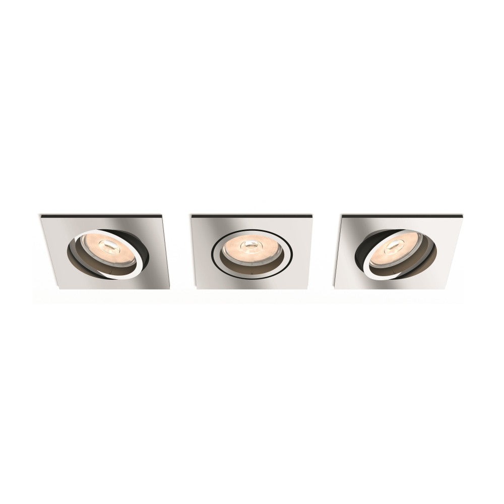 Set di 3 Incasso Philips "Donegal" Piazza Cromato GU10