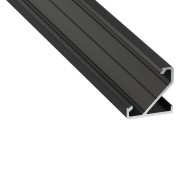 KIMERA-BARDE Profilo in alluminio anodizzato nero con diffusore