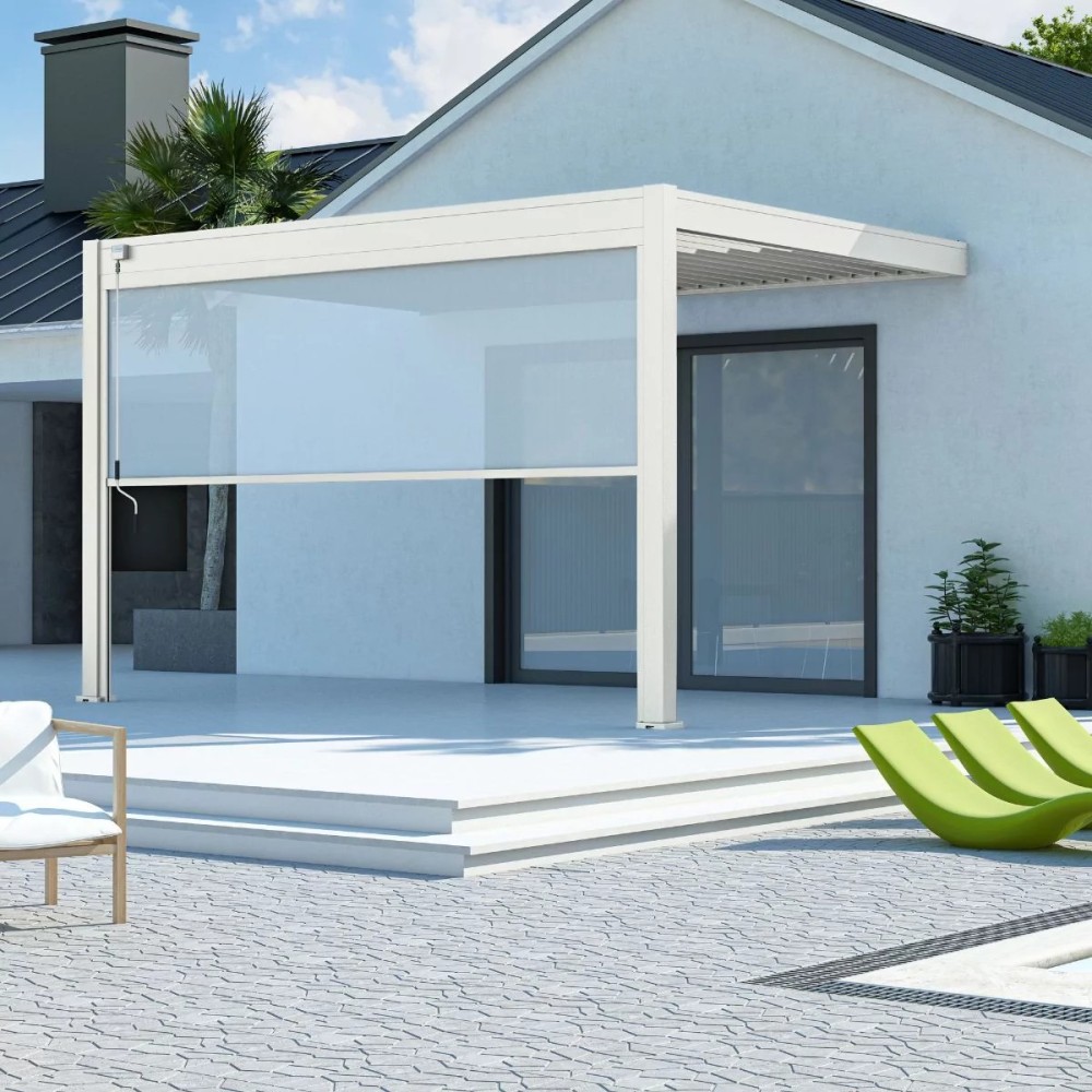 Tenda laterale manuale 4M Ombréa S2 - Bianco Tenda laterale manuale 4M Ombréa S2 - Bianco