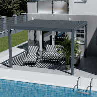 Pergola bioclimatica Ombréa autoportante Motorizzata 4x4M -