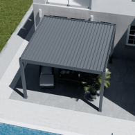 Pergola bioclimatica Ombréa autoportante Motorizzata 4x4M -