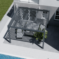 Pergola bioclimatica Ombréa autoportante Motorizzata 4x4M -