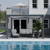 Pergola bioclimatica Ombréa autoportante Motorizzata 4x4M -