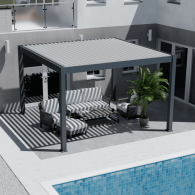 Pergola bioclimatica Ombréa autoportante Motorizzata 4x4M -