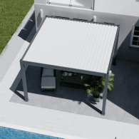 Pergola bioclimatica Ombréa autoportante Motorizzata 4x4M -