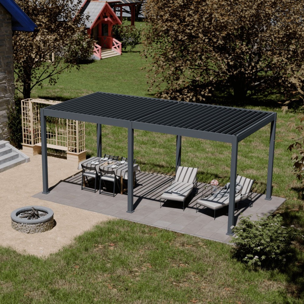 Pergola bioclimatica Ombréa autoportante Motorizzata 3x6M -