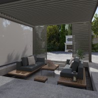 Pergola bioclimatica Ombréa autoportante 4x4M - Antracite