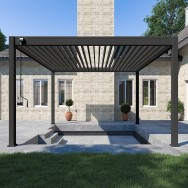 Pergola bioclimatica Ombréa autoportante 4x4M - Antracite