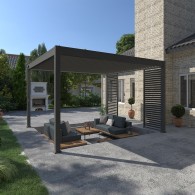 Pergola bioclimatica Ombréa autoportante 4x4M - Antracite