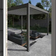 Pergola bioclimatica Ombréa autoportante 4x4M - Antracite