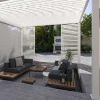 Pergola bioclimatica Ombréa autoportante 4x4M - Bianco