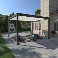 Pergola bioclimatica Ombréa autoportante 4x4M - Antracite/bianco