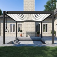 Pergola bioclimatica Ombréa autoportante 4x4M - Antracite/bianco