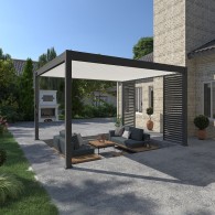 Pergola bioclimatica Ombréa autoportante 4x4M - Antracite/bianco
