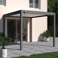 Pergola bioclimatica Ombréa autoportante 3x3M - Antracite/Bianco