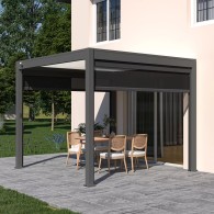 Pergola bioclimatica Ombréa autoportante 3x3M - Antracite/Bianco