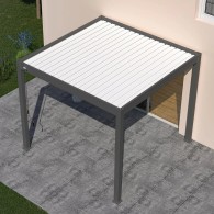 Pergola bioclimatica Ombréa autoportante 3x3M - Antracite/Bianco