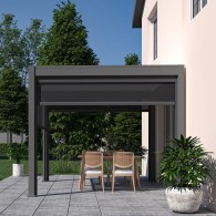 Pergola bioclimatica Ombréa autoportante 3x3M - Antracite/Bianco