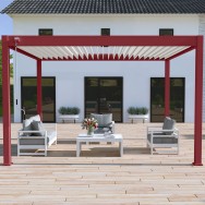 Pergola bioclimatica Ombréa autoportante 3x4M - Rosso