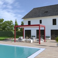 Pergola bioclimatica Ombréa autoportante 3x4M - Rosso
