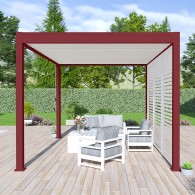 Pergola bioclimatica Ombréa autoportante 3x4M - Rosso