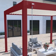 Pergola bioclimatica Ombréa autoportante 3x4M - Rosso